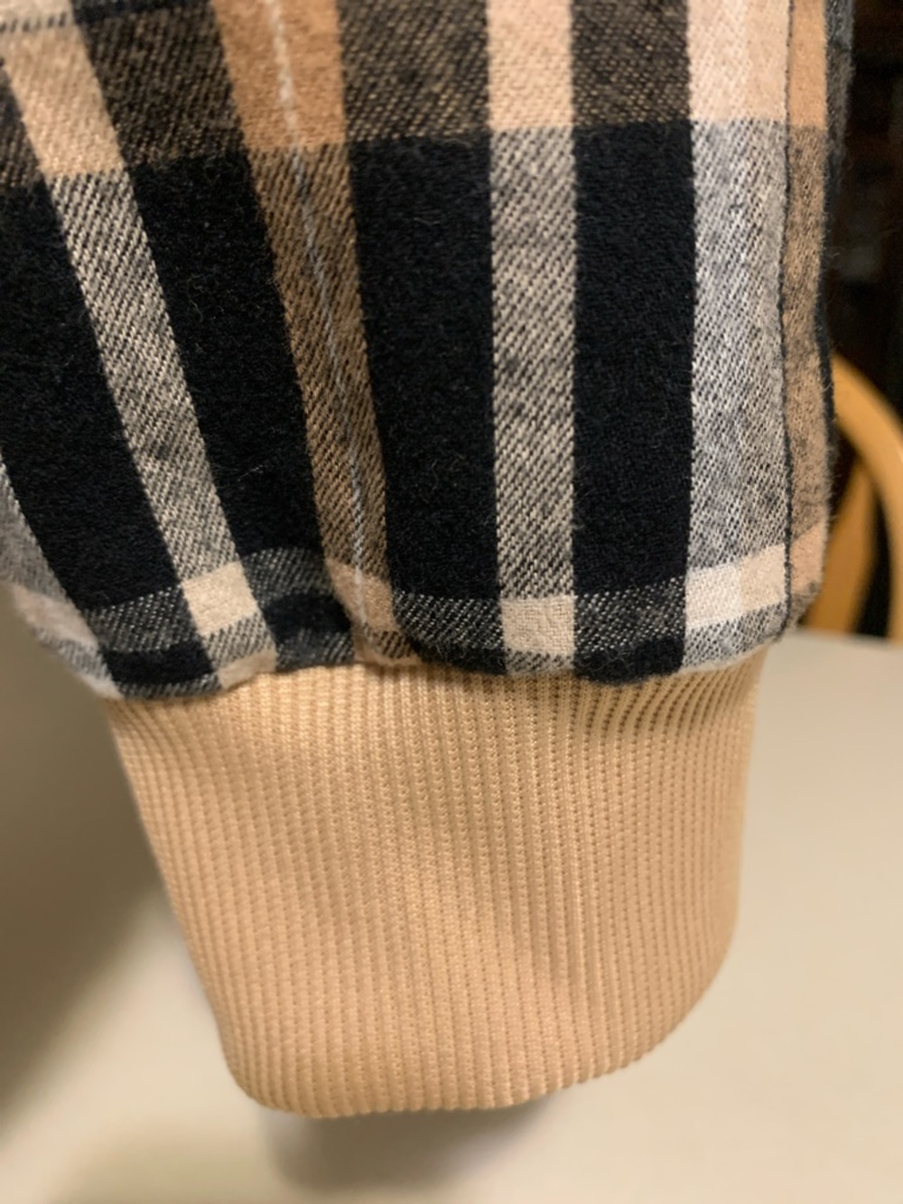 Upcycled Graphic Swestshirt Combined with a Men’s Plaid  Shirt - Picture 4 of 11